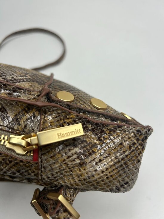 HAMMITT Mini Backpack in Brown Snakeskin Print with Gold Studs main image 6